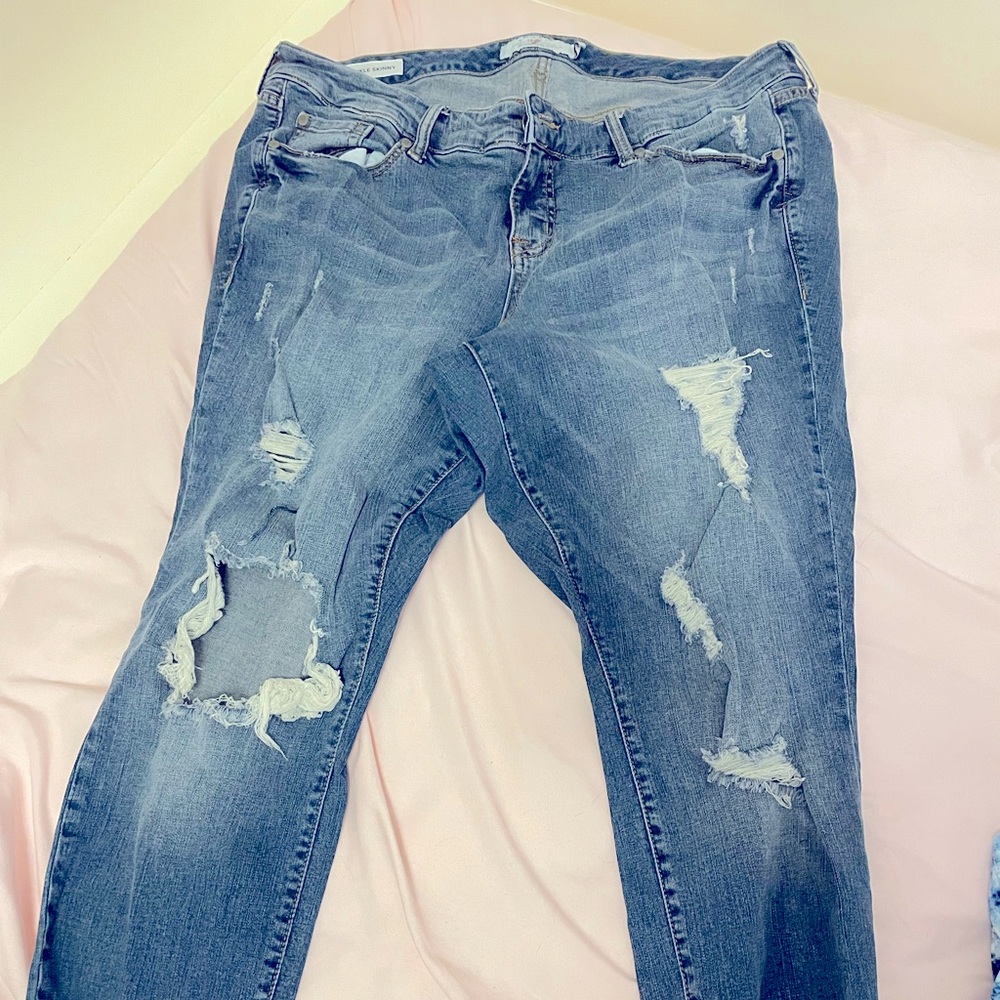 Torrid size 18r distressed ankle jeans